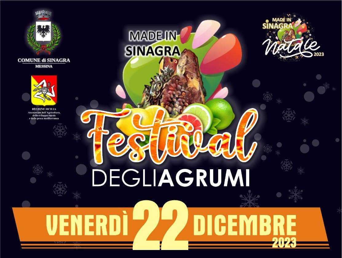 Sinagra – Il 22 dicembre il Festival degli Agrumi