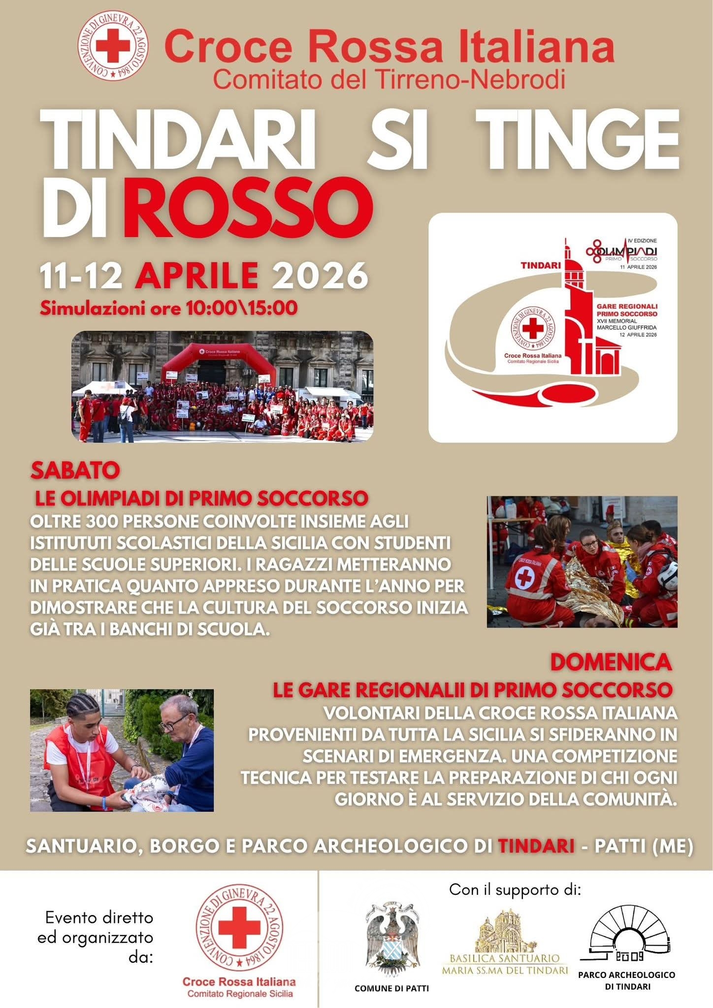 Patti – Tindari si tinge di rosso: la cultura del soccorso protagonista l’11 e 12 aprile